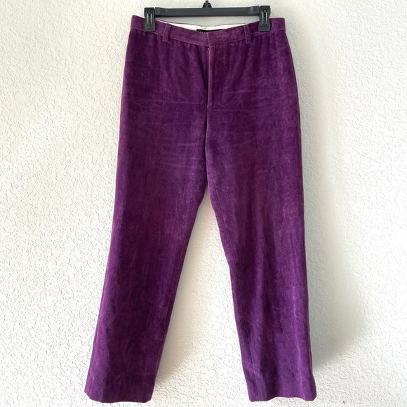 Ralph Lauren Black Label Purple Cotton Velvet Pants Size 4 - Picture 3 of 11